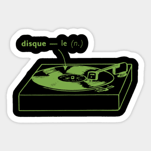 le Disque (n.) green Sticker